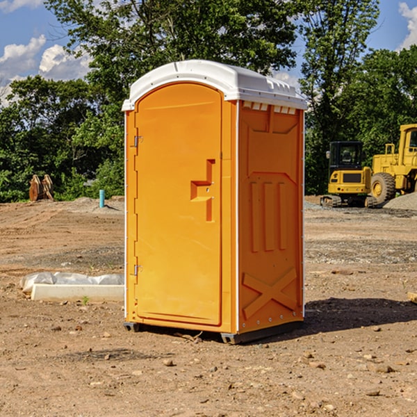 how often are the portable restrooms cleaned and serviced during a rental period in Terrell County